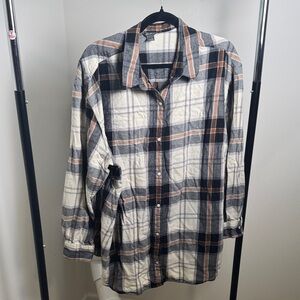 Women's Eddie Bauer Plus Size Plaid Snap Button Casual Shirt Size 2X
